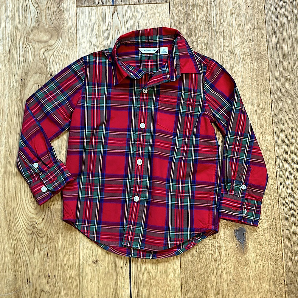 Janie and Jack plaid button down shirt size 2T